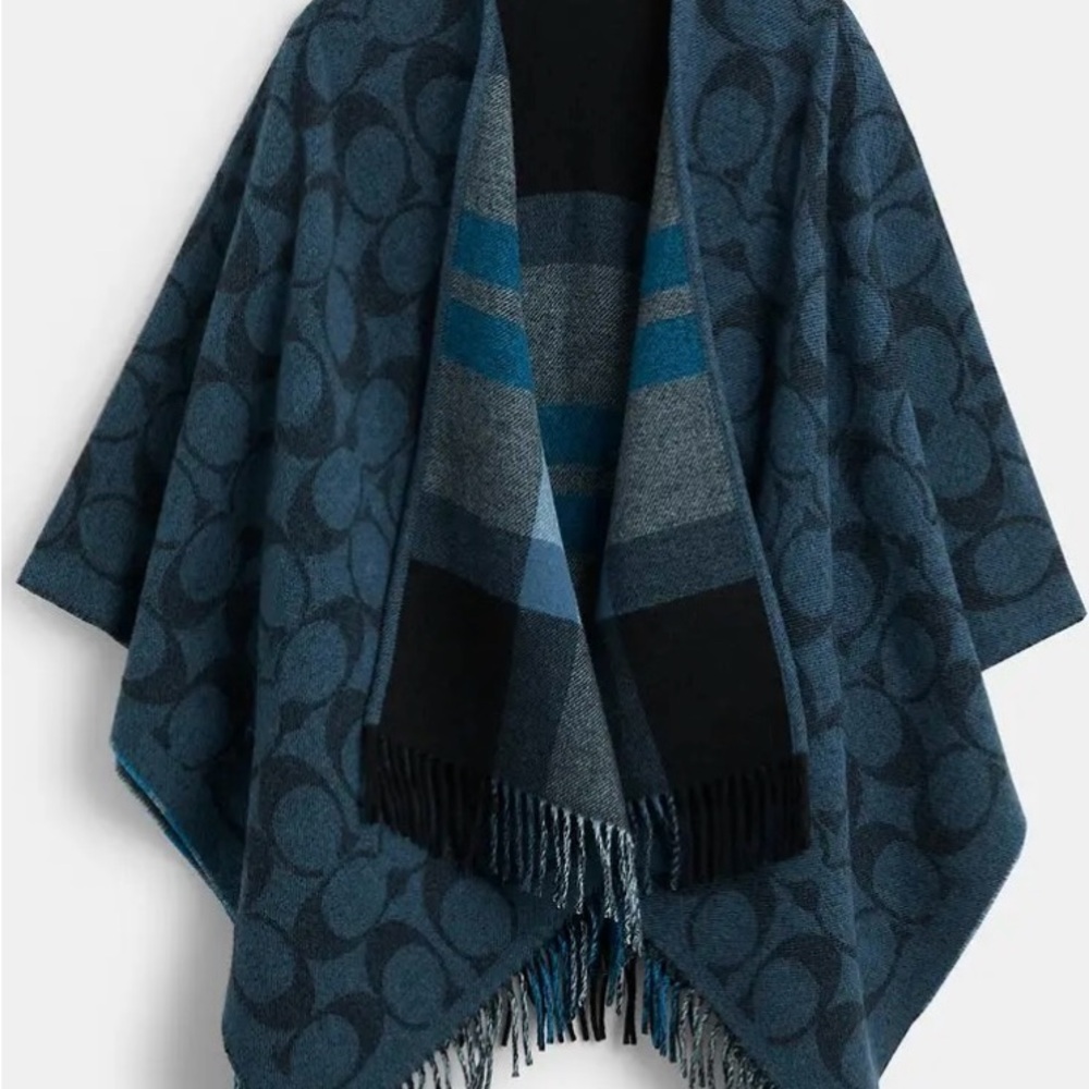 Coach Reversible Signature Cape - Blue